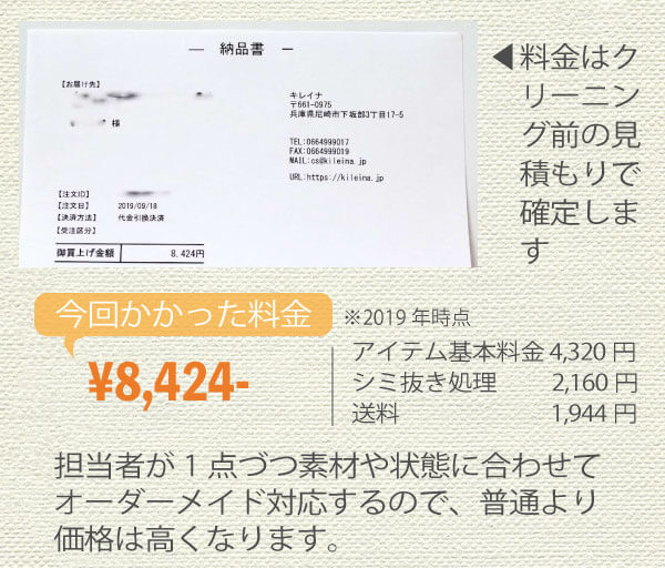 キレイナ感想(料金)